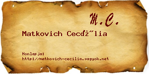 Matkovich Cecília névjegykártya